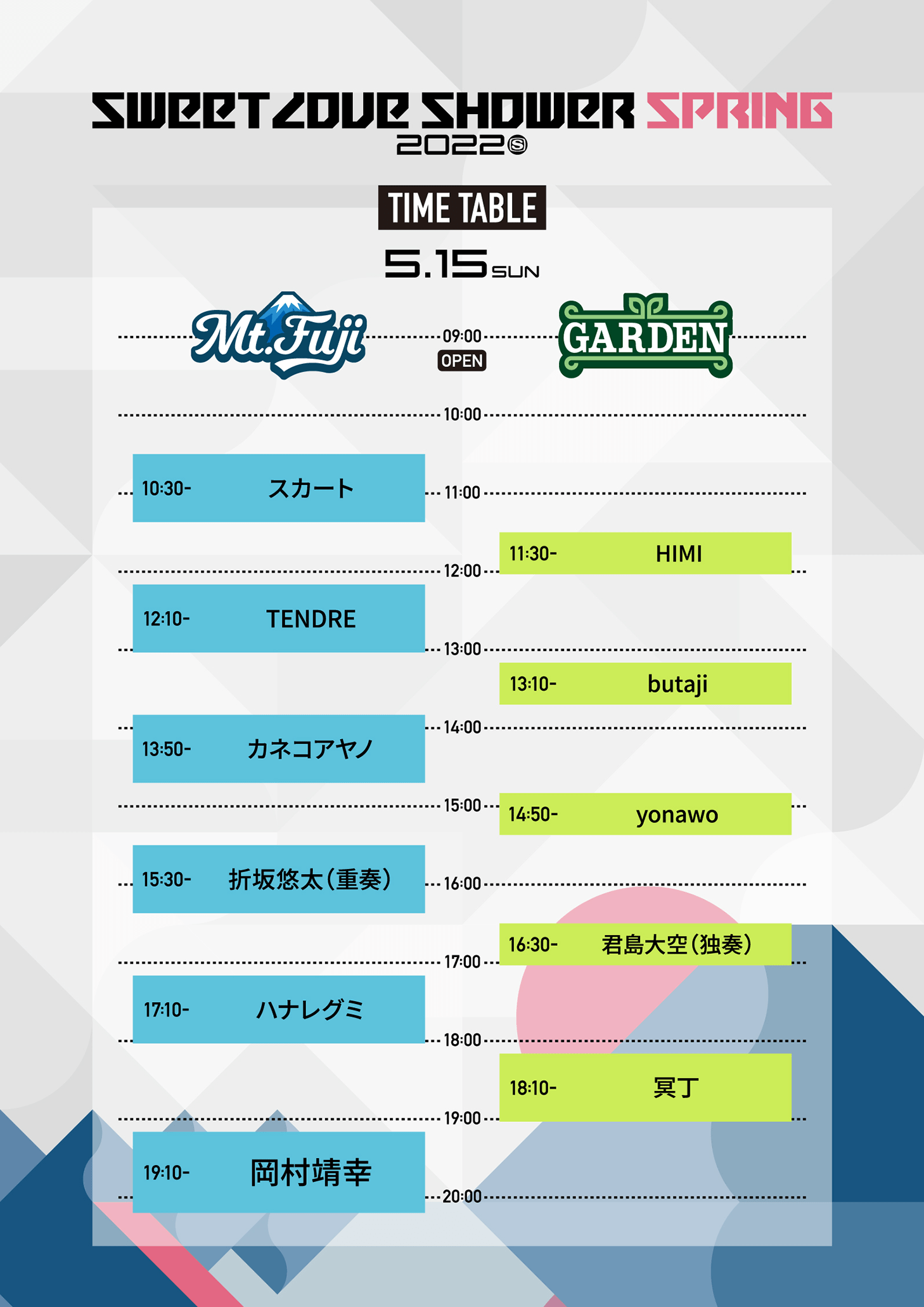 5月15日タイムテーブル
