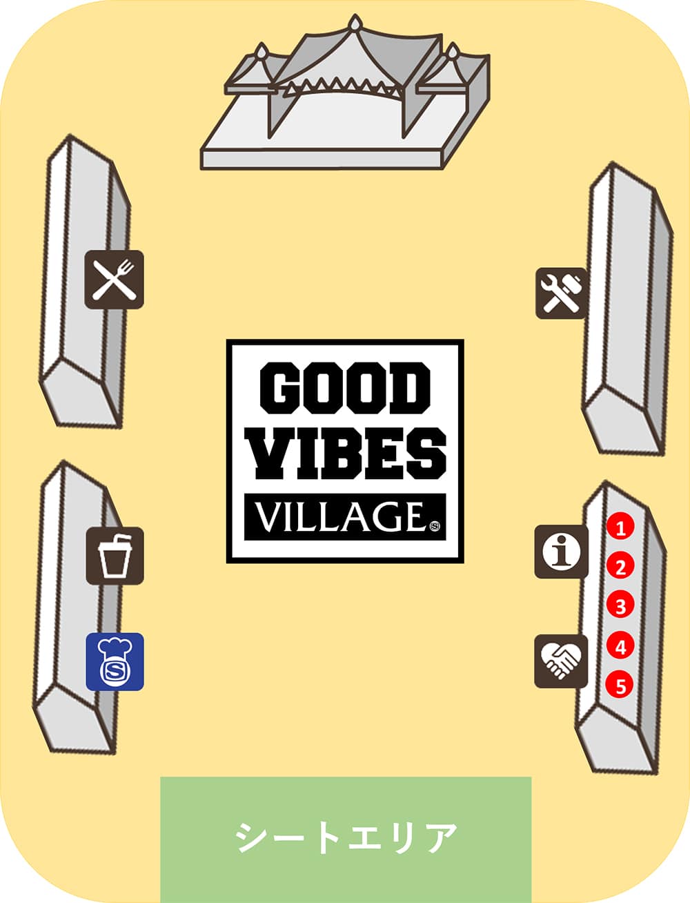 GOOD VIBES VILLAGE MAP